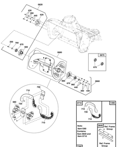 Auger Group Diagram and Parts List for 1696715-01-1022E 2019 Briggs and Stratton Snow Blower